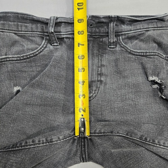 Abercrombie & Fitch Mens Distressed Denim Shorts Faded Black 28‎ Raw Hem Cut Off - Picture 4 of 6